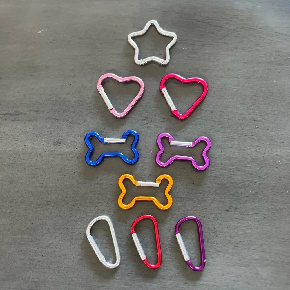 Gold Allover Rhinestone Metal Heart 1” Carabiner Clip Create Own Bag Purse Charm